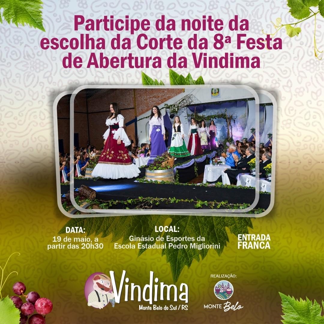  Câmara de Vereadores convida comunidade a participar da Escolha da Corte da Festa de Abertura da Vindima - 8ª Edição