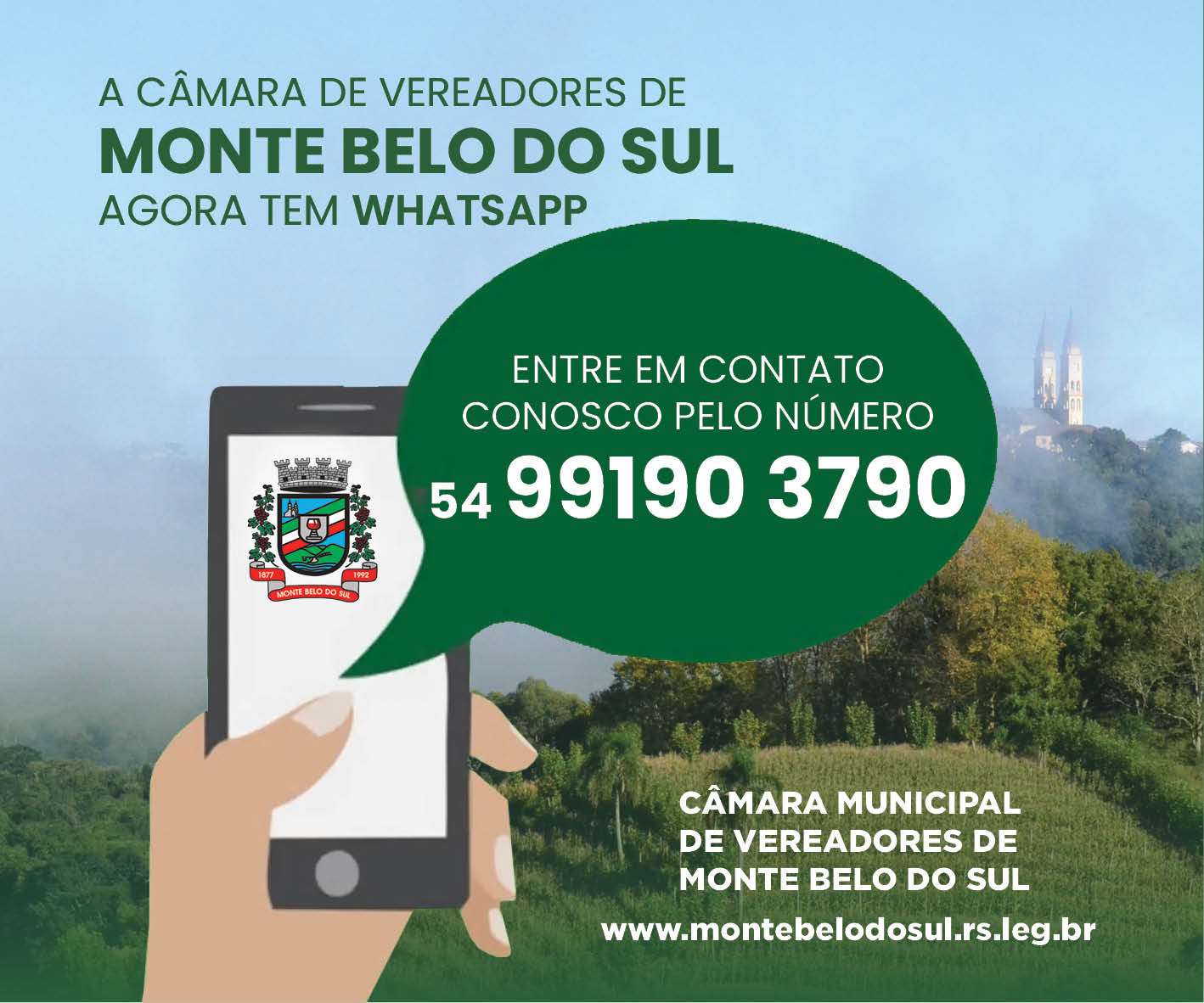  Câmara disponibiliza WhatsApp para atendimentos aos munícipes