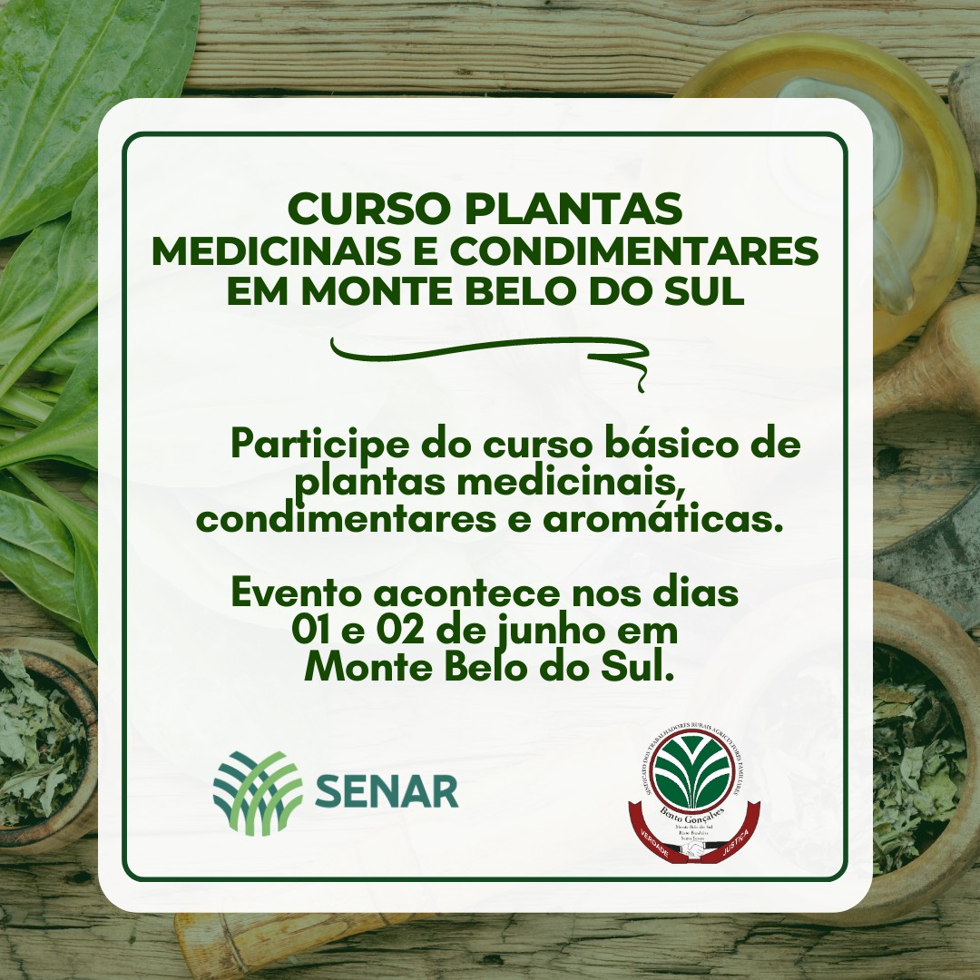 Curso Básico de Plantas Medicinais, Condimentares e Aromáticas 