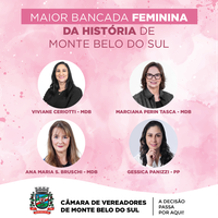 Monte Belo do Sul quebra recorde e terá a maior bancada feminina da história