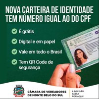 Nova carteira de identidade tem origem em proposta aprovada pelo Congresso 